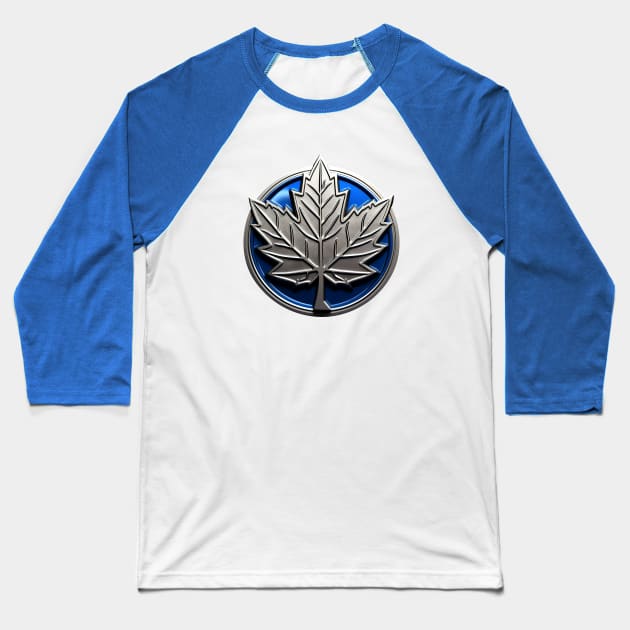 Cool Maple Leaf Badge Baseball T-Shirt by DavidLoblaw